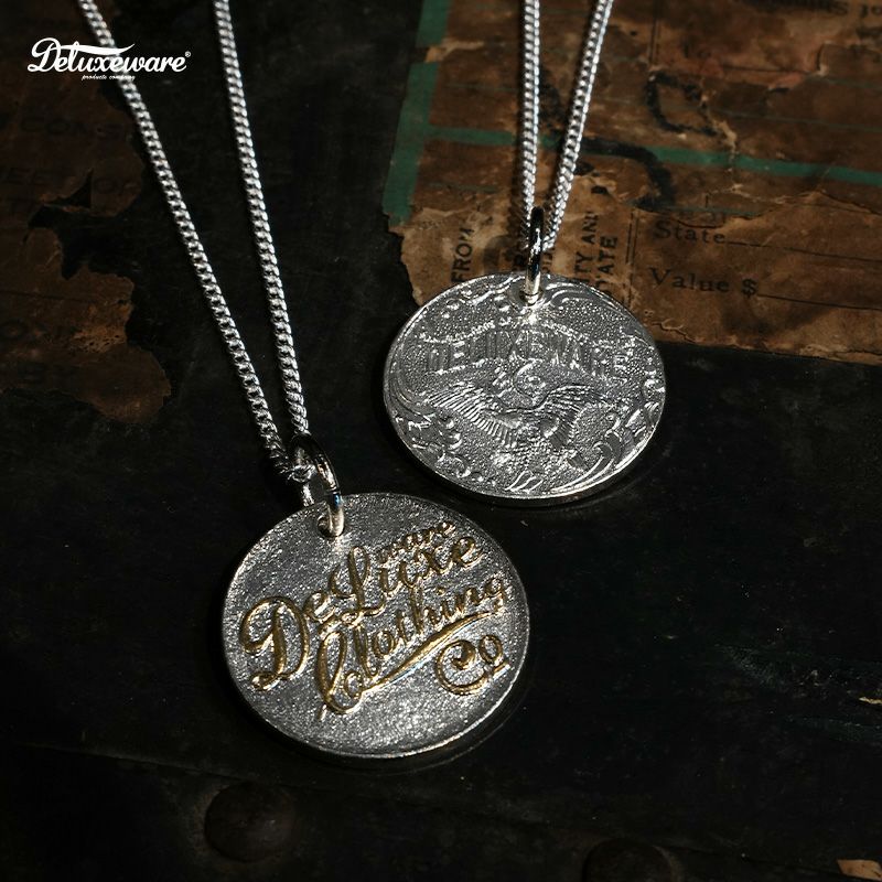 K18金刺しデラックスウエアロゴプレートネックレス
